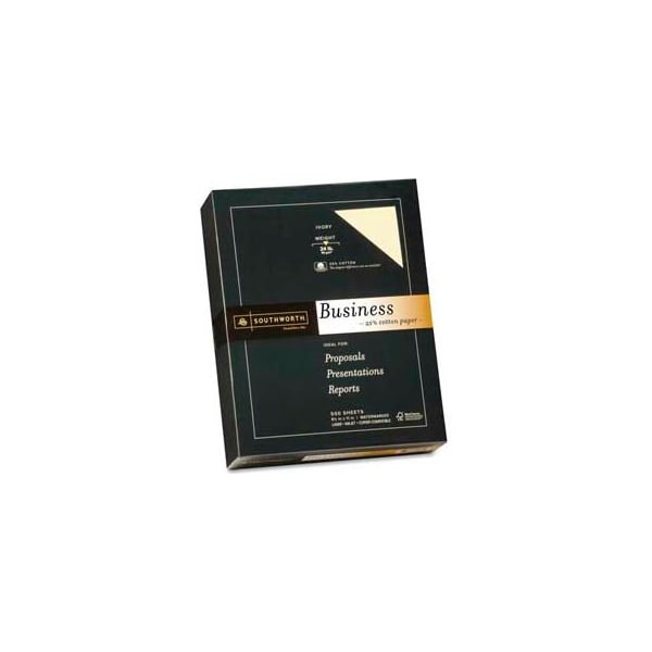 Southworth Company Southworth 25% Cotton Business Paper, 8-1/2" x 11", 24 lb, Wove, Ivory, 500 Sheets/Pack 404IC - main